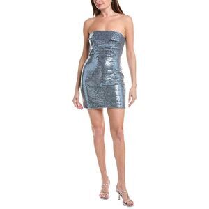 Rene Ruiz Womens  Strapless Bodycon Mini Dress, Blue